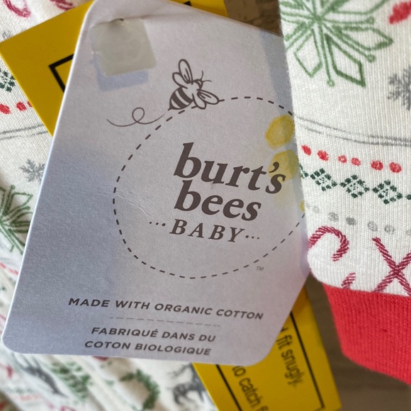 Burt’s Bees Christmas Baby Sleeper Size 12 Months NEW - Picture 4 of 8